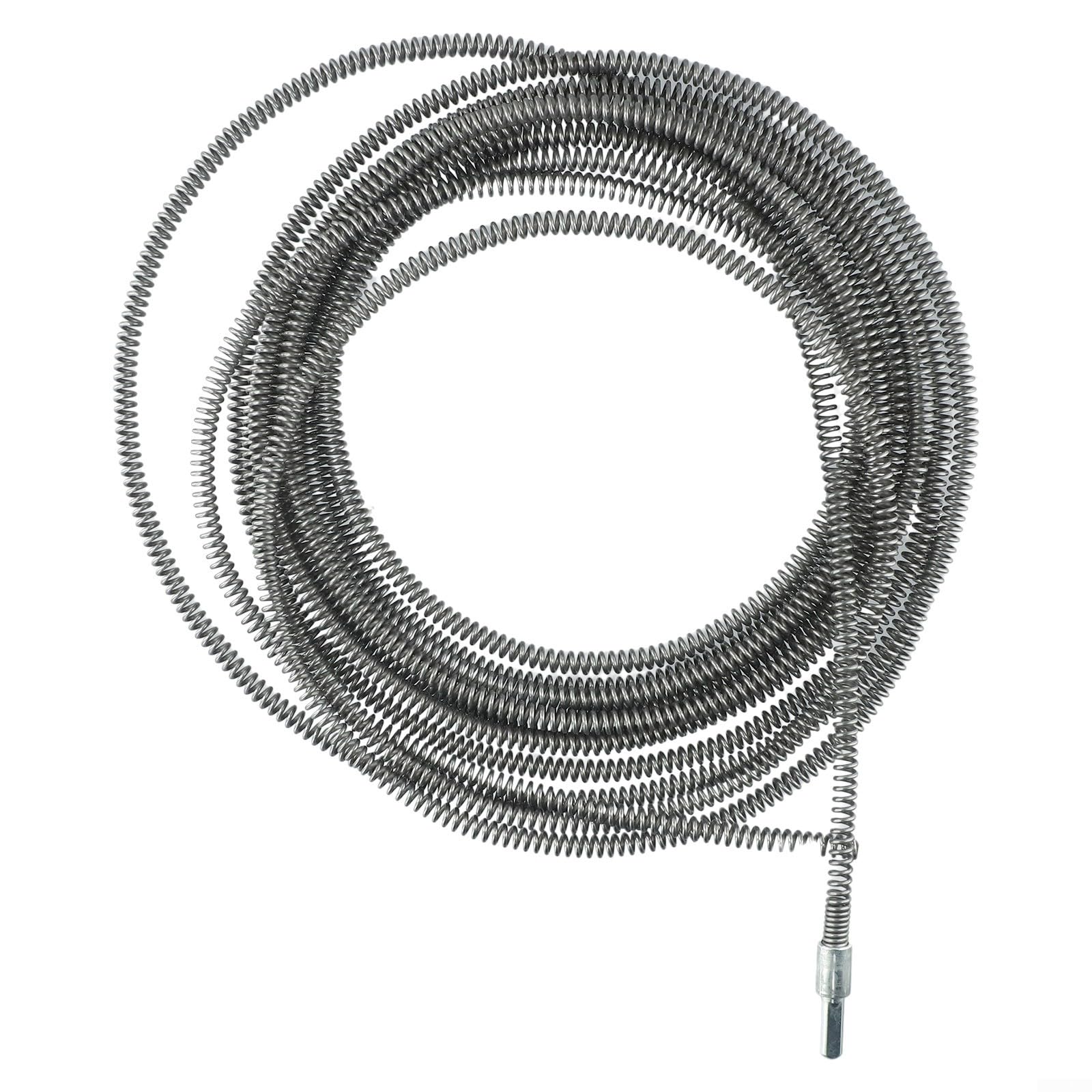 Tuyau à ressort pour nettoyeur d'égout électrique, câble serpent, fil de tarière de nettoyage de tuyau pour canalisations bloquées (10 mètres)