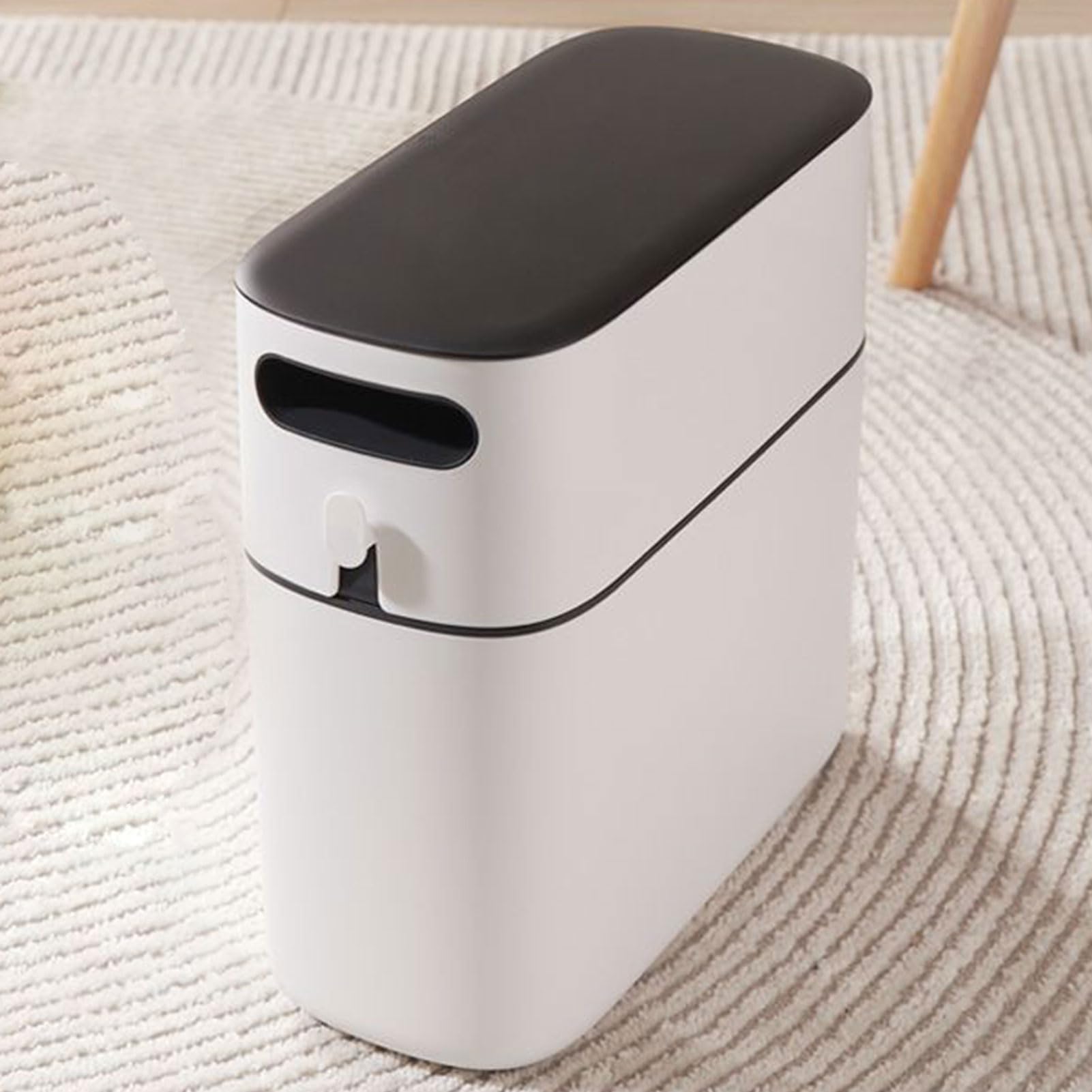 Cubo de basura fino y estrecho, basura fina | Cubo decorativo antiolores ahorro de espacio para cuarto de baño dormitorio