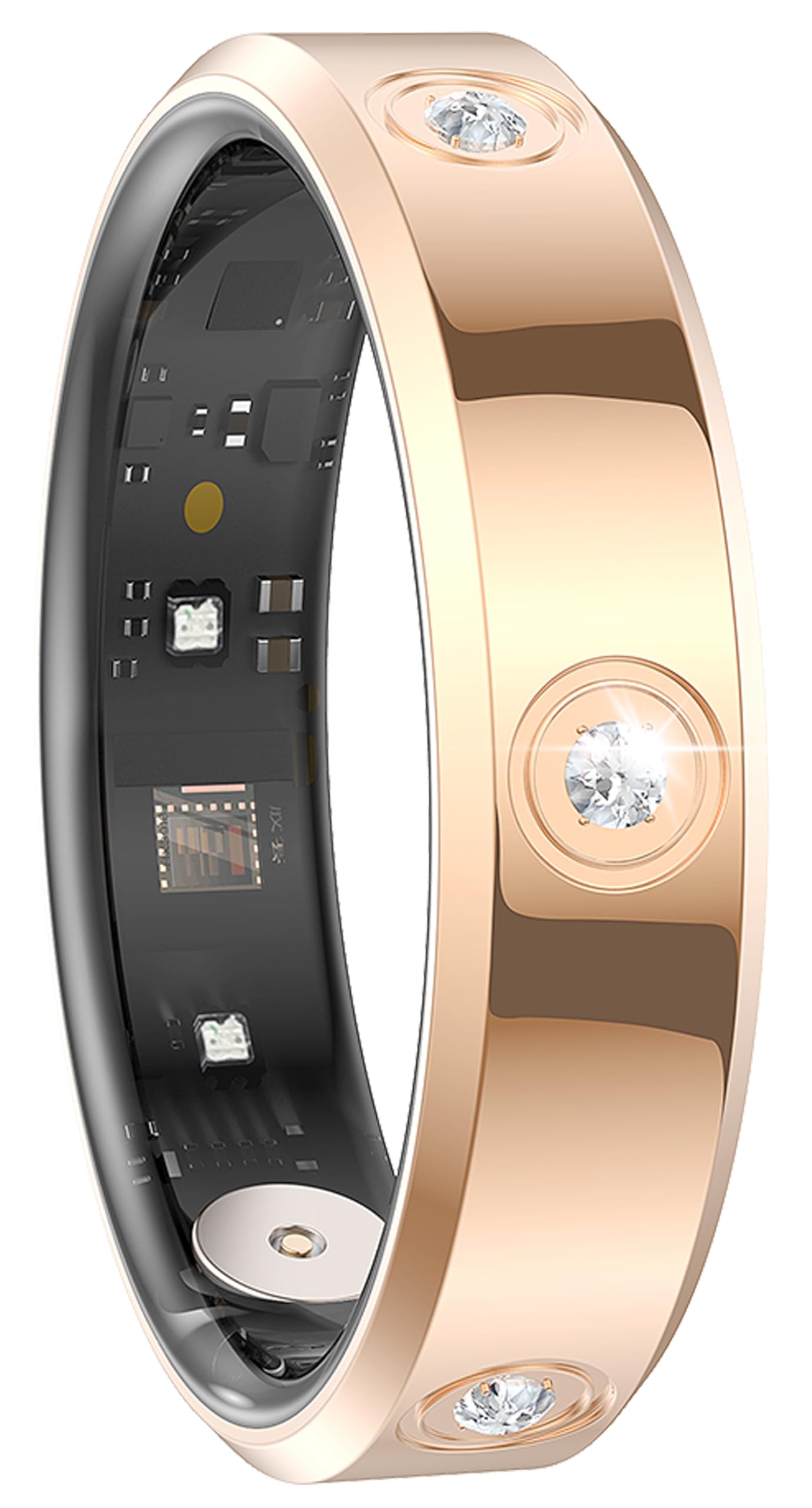 CNBRO Smart Ring Ultra Narrow Heart Rate Monitor Diamond Comfortable Sleep Ring Health Fitness Tracker Pedometer Step Counter Calories Waterproof