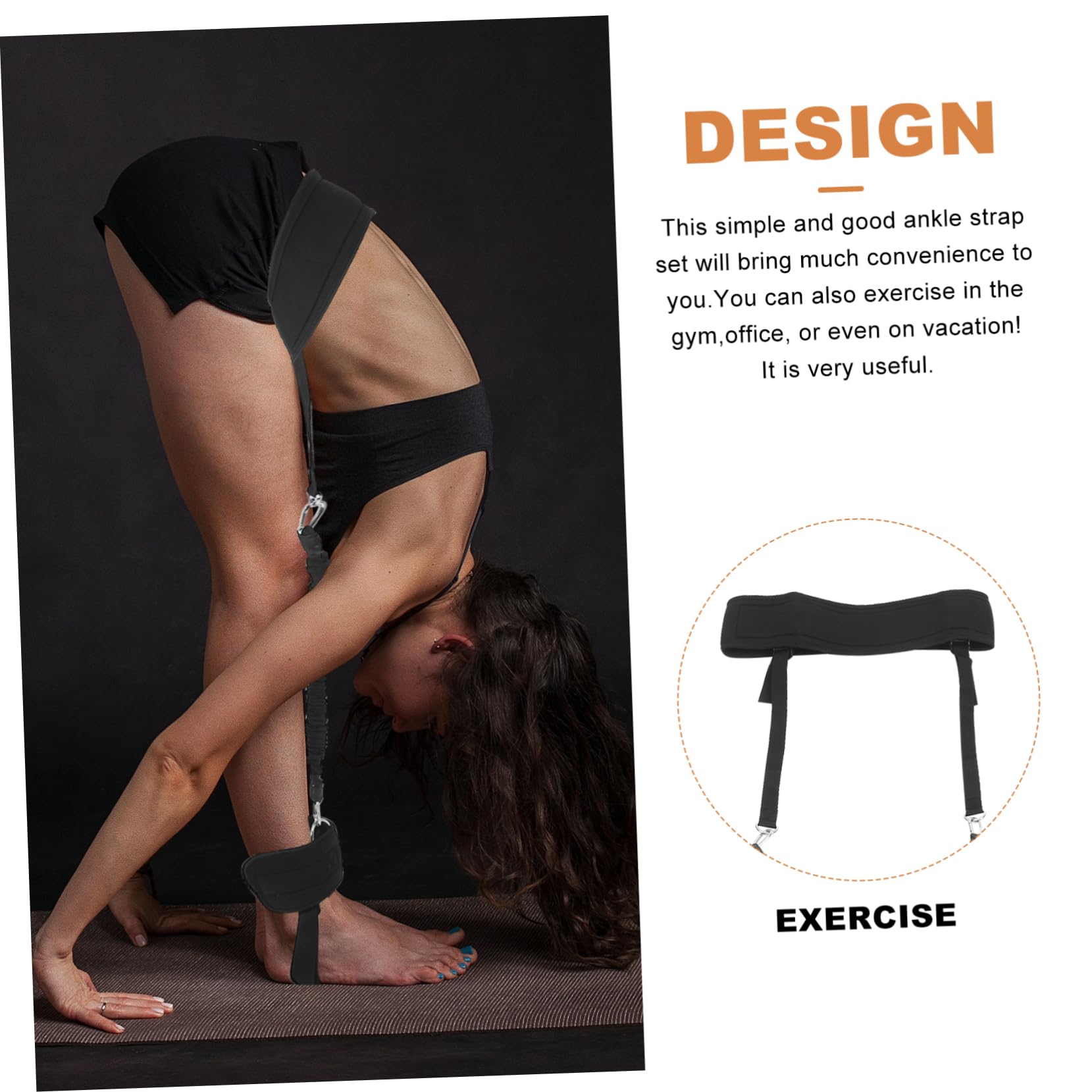 Luxshiny 1 set Fasce Elastiche per Allenamento con Cavigliera e Cintura Attrezzatura Fitness Indoor per Esercizi Stretching e Potenziamento Muscolare Adatto per Yoga e Allenamenti Della