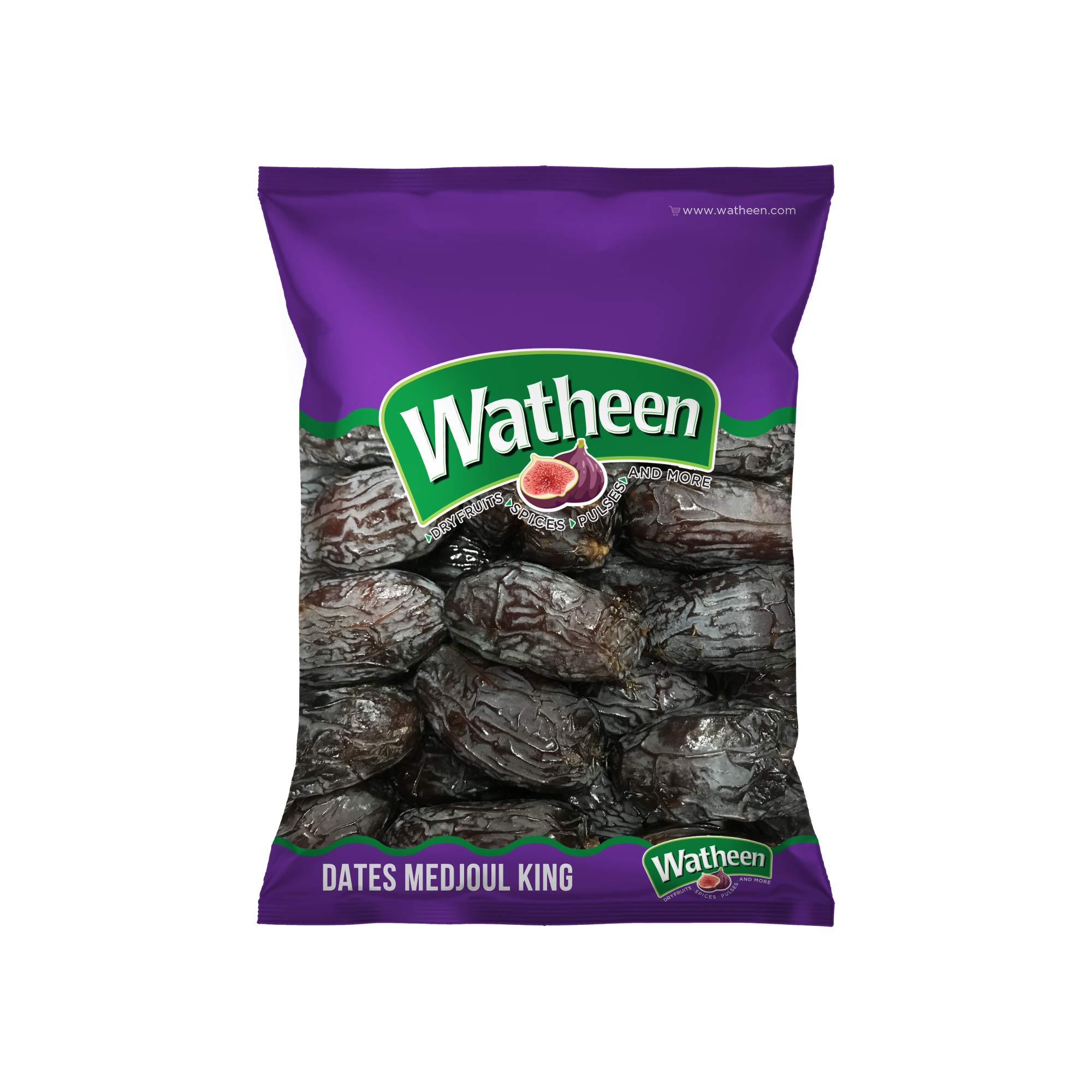 Watheen Fresh Dates Medjoul King 1Kg From Jordan, Soft And Chewy Snack Filled With High Fiber