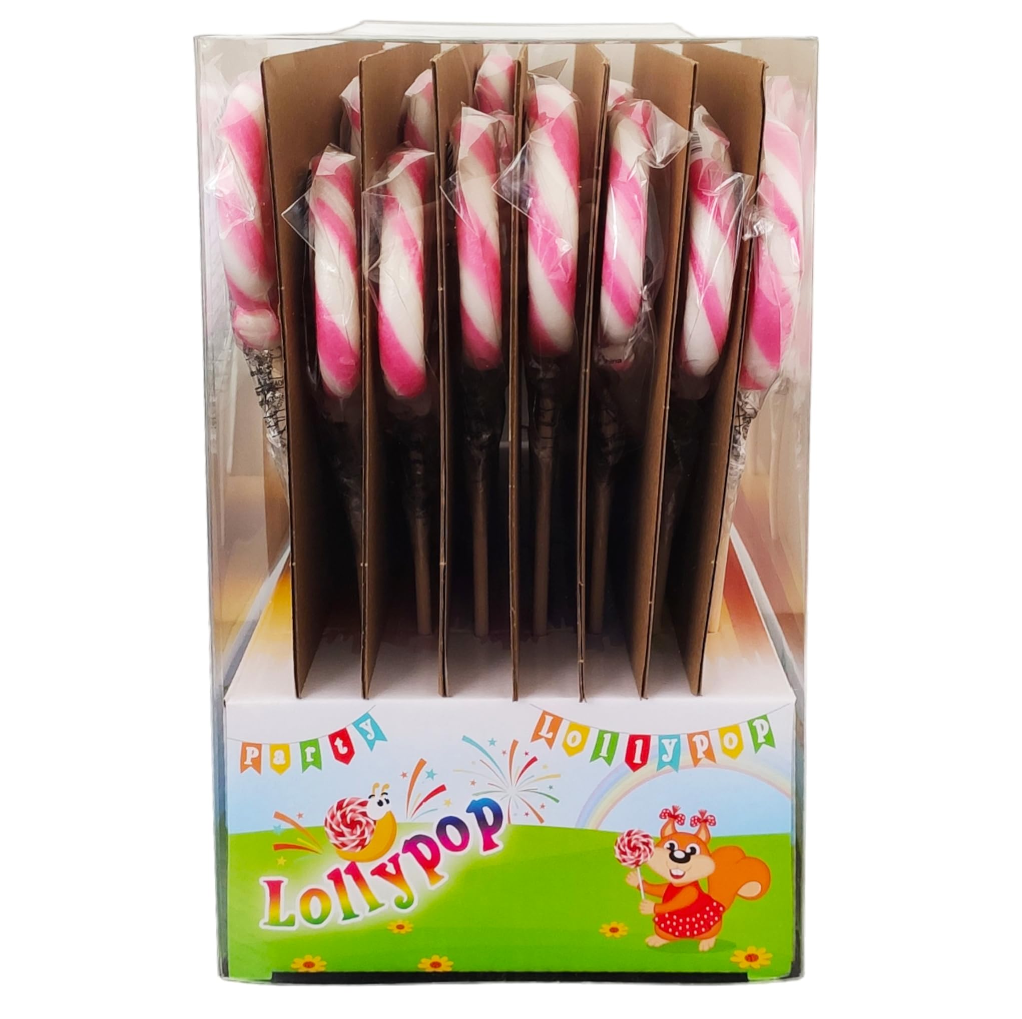 Lollypop Party Lecca Lecca Girandola Bianco e Rosa al Gusto di Frutta Box 24x40g