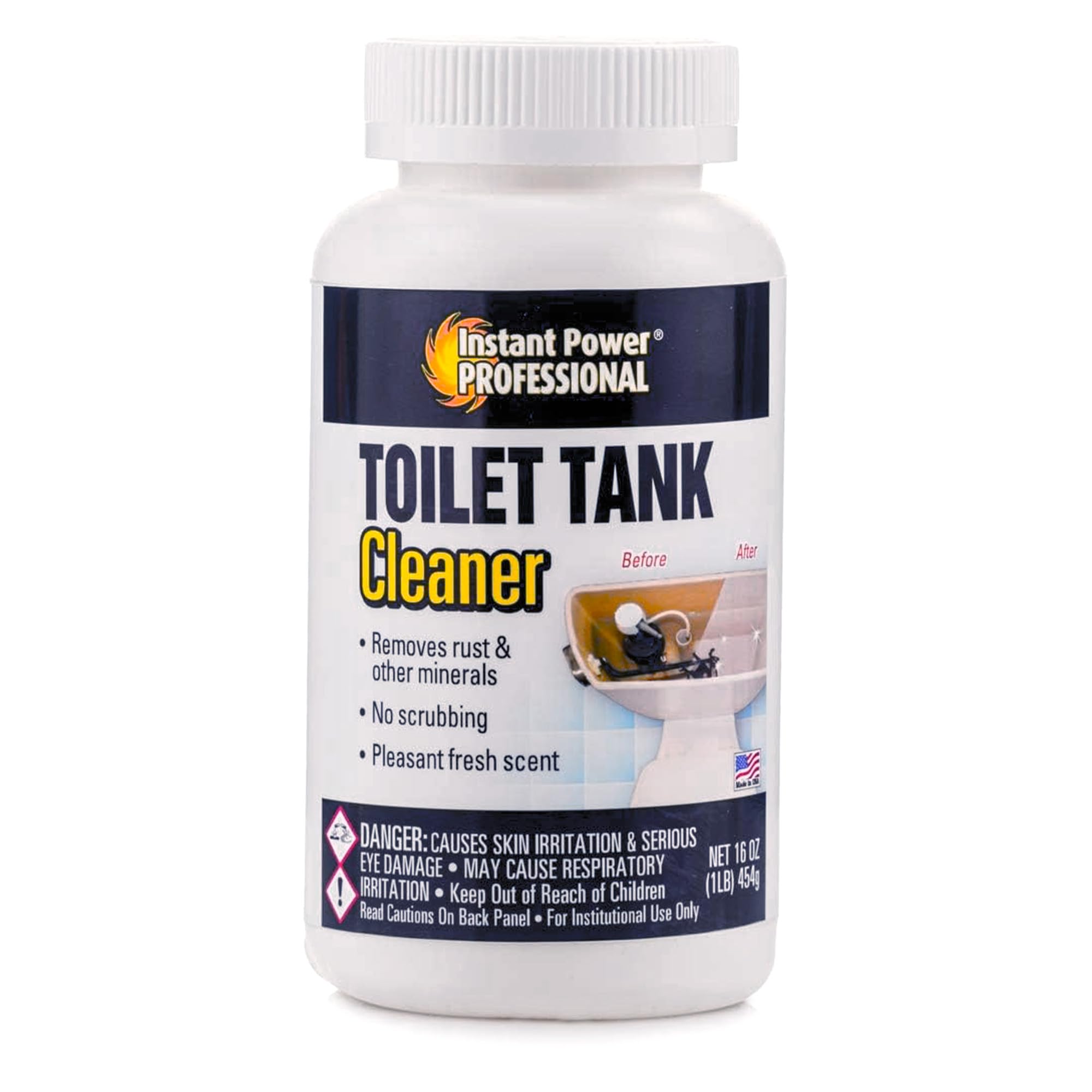 Instant Power Professional Toilet Tank Cleaner - Bathroom Toilet Cleaning Powder Removes Rust and Odors No Scrubbing Made