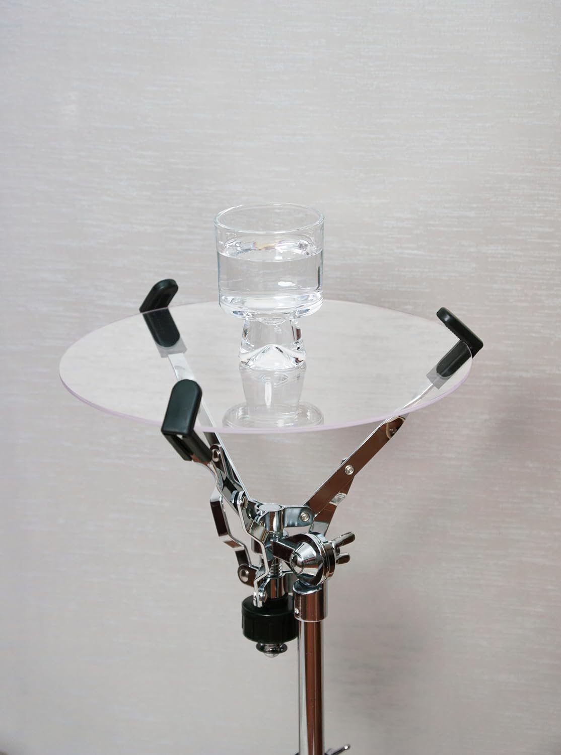 Acrylic Small Drink Table – Portable Cocktail and Side Table – Modern Clear Design with Adjustable Height – 12 Inch Round End Table Perfect for Living Room Bedroom Patio (Clear)