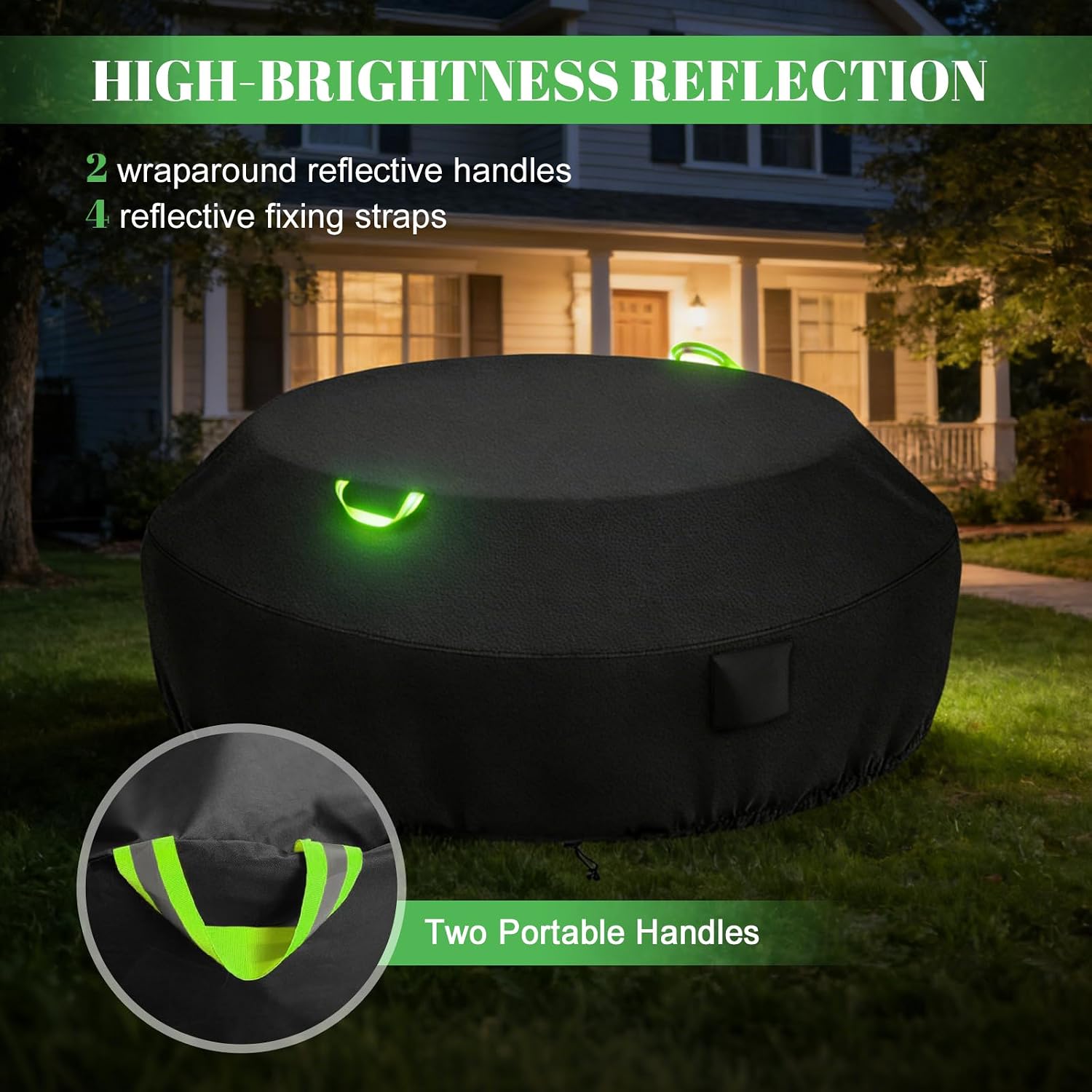 Octagon Picnic Table Cover - 92 In 600D Oxford Octagonal Table Cover Waterproof Windproof UV-Resistant , Fits 6/8-seat Outdoor Picnic Tables (Black, 92" D×26" H)