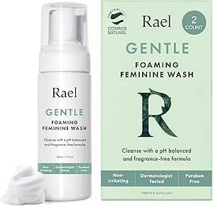 Rael Foaming Feminine Cleansing Wash - Intimate Wash, pH-Balanced, Sensitive Skin, Unscented, Daily Cleansing Wash (5oz, 2 Pack)