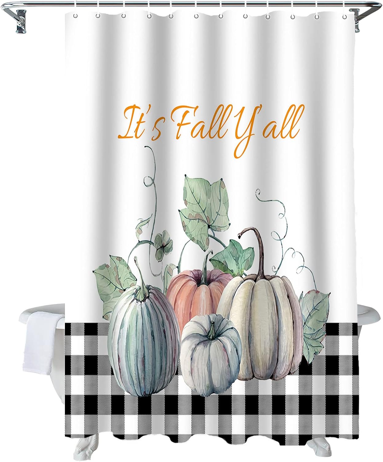 Fall Thanksgiving Shower Curtain 60 x 72 Inches Harvest
