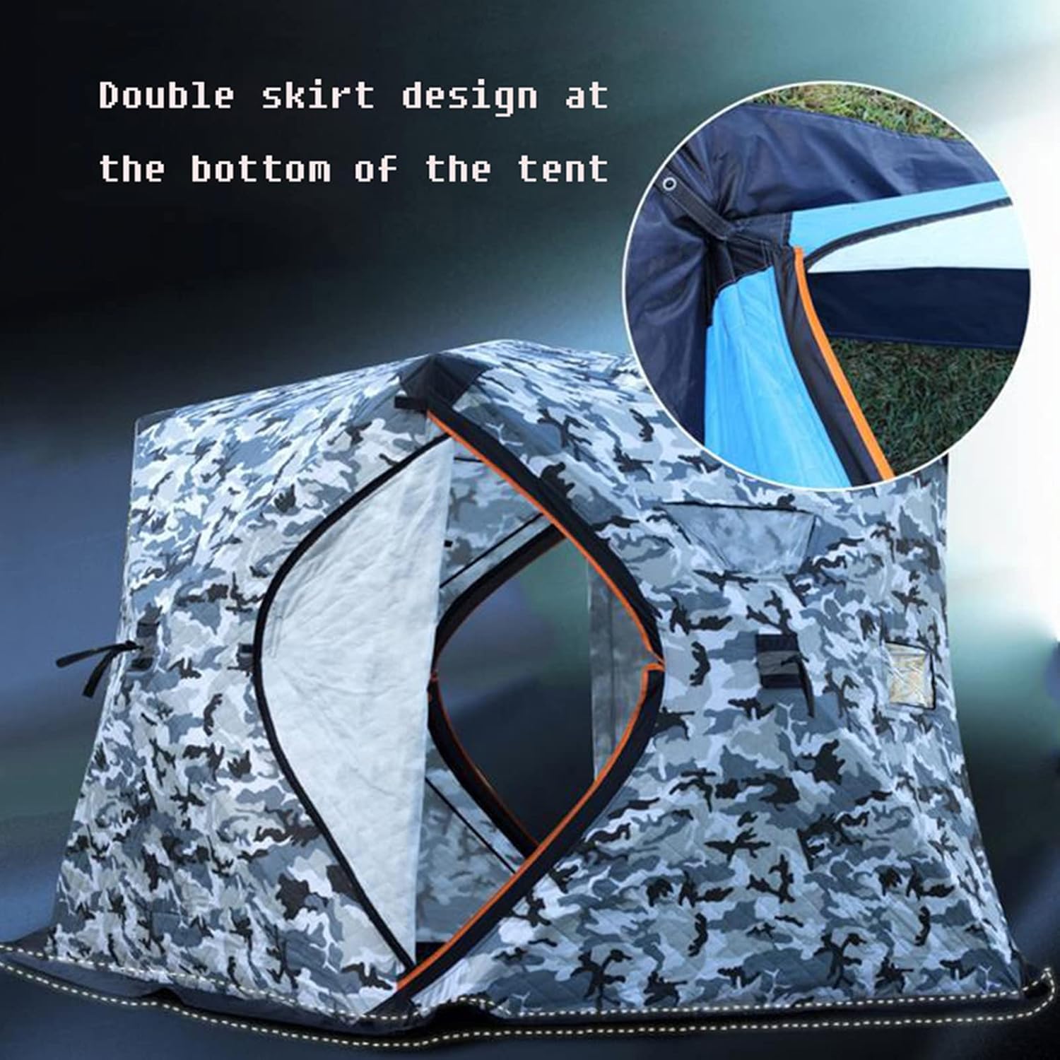 Ice Fishing Shelter Thicken Cotton Fishing Tent, Portable Ice Tent,Winter Ice Fishing Tent, Thickened Cotton Warm Outdoor Camping Tent, for 2-4 Person Ice Fishing Shelter