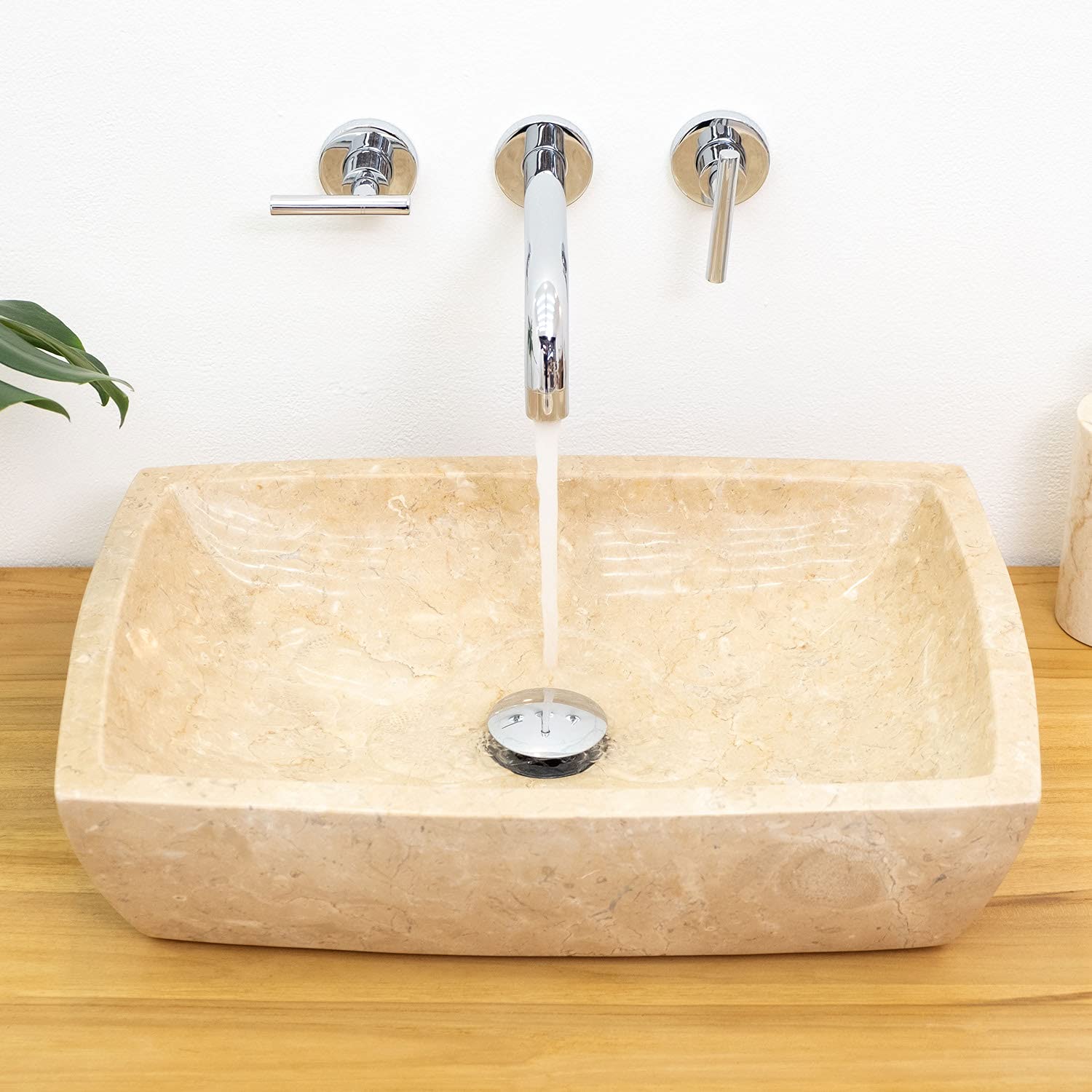 Marmor Waschbecken Creme Rund 50 Cm - Unikat Stein  Produktbild-Vorschau 12