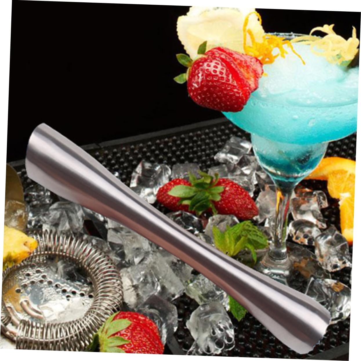Housoutil Fruit 1pc Drinks Drink Muddler Cocktail Muddler Stainless Steel Cocktail Muddler Metal Popsicle Tools Mojito Muddler