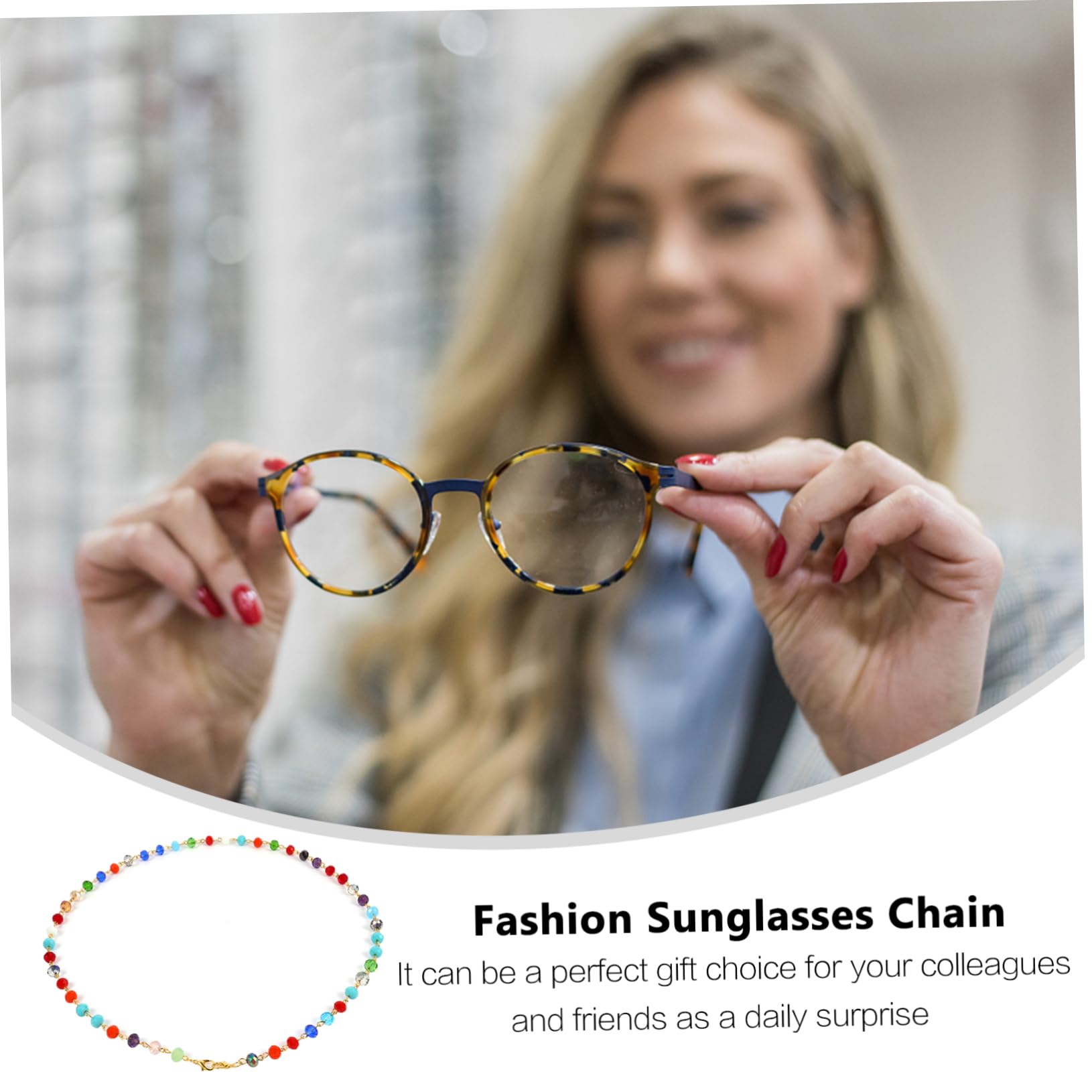 SOIMISS 6 Piezas Collar De Cuentas De Cristal Cadena Para Gafas De Sol Con Cuentas Retenedor De Gafas Collar De Perlas Gafas De Sol Deportivas Glasses Gafas De Perlas Colorful Aleación