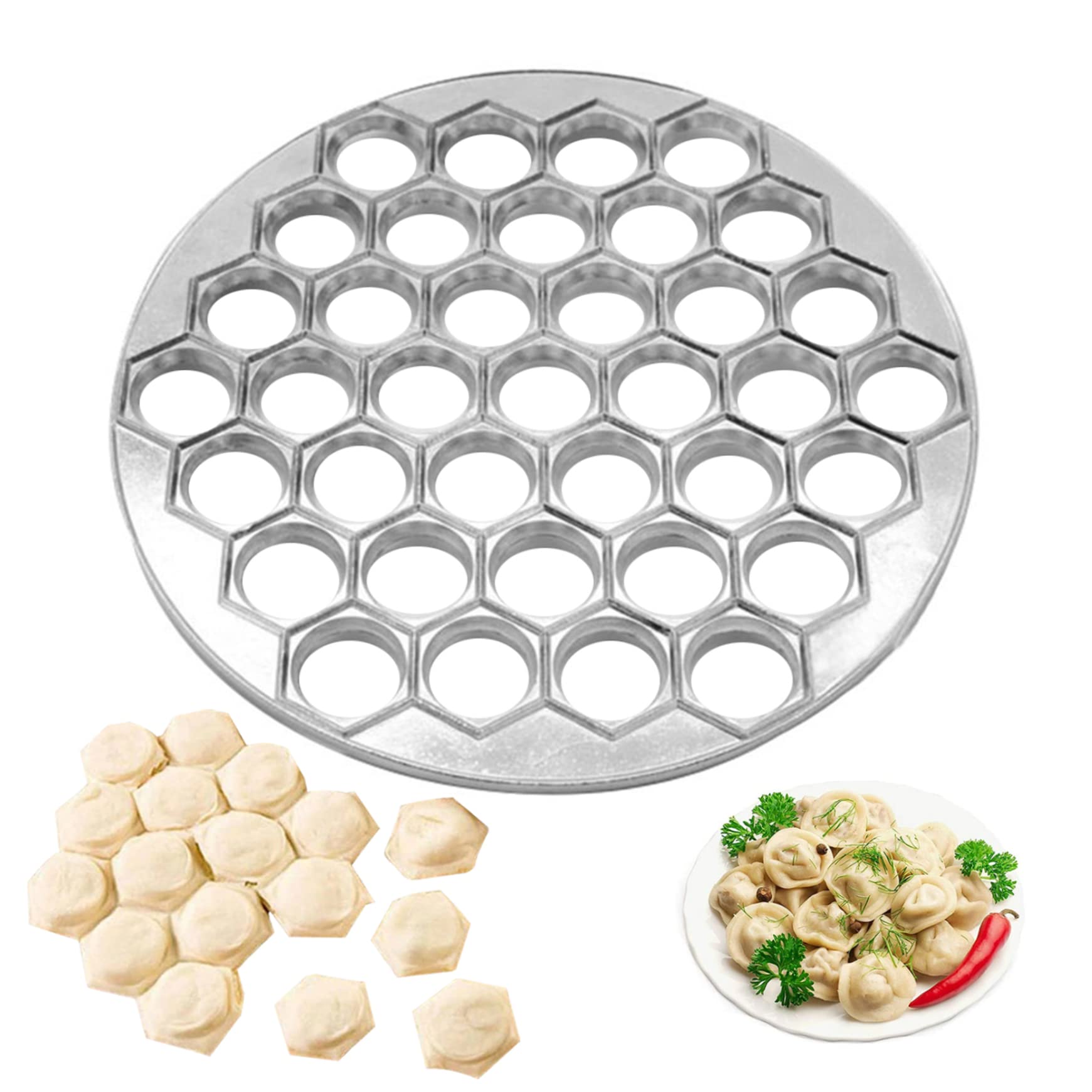 Syglawnd Ravioli Maker 9.84 Inch 37 Holes Aluminium Alloy for Home Kitchen Restaurant