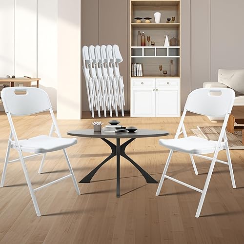 Miniatura 8 de Paquete de 8 sillas plegables, capacidad de peso de 700 libras, sillas plegables resistentes para interiores y exteriores, para restaurantes,