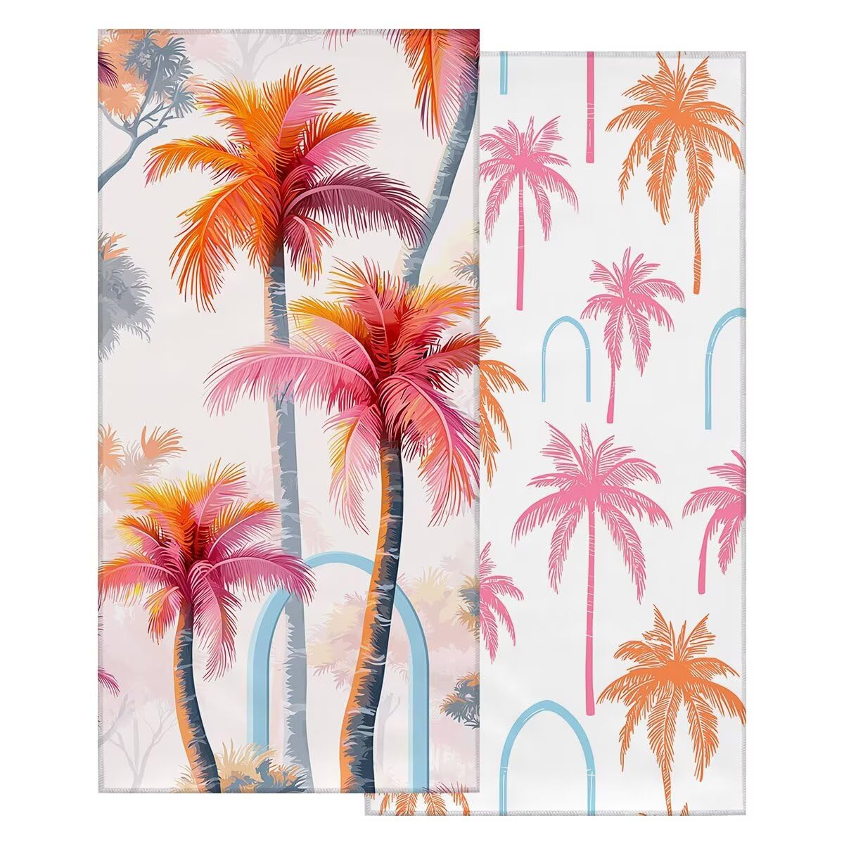 Juego de 2 Toalla Playa Grande 100x200 cm, Secado Rapido Toalla Microfibra Gimnasio, Antiarena Toallas de Playa Árbol, Grande Ligera Compacta Toallas Microfibra Mujer Hombre para Viaje Piscina -5066