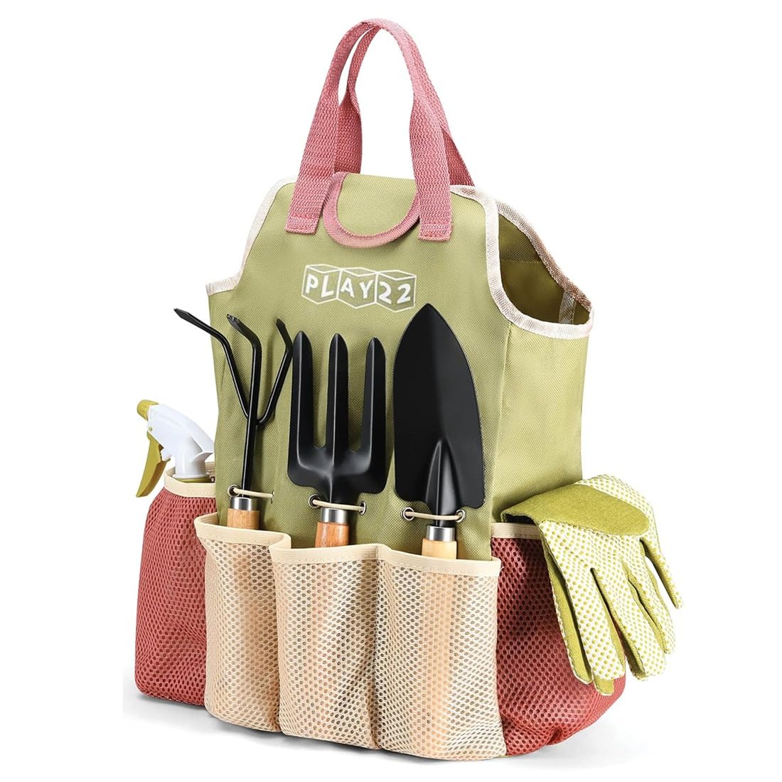 Set di 10 Attrezzi da Giardinaggio - Set Completo di Attrezzi da Giardino Resistenti con Borsa Alla Moda - Kit di Forniture da Giardinaggio Ideale