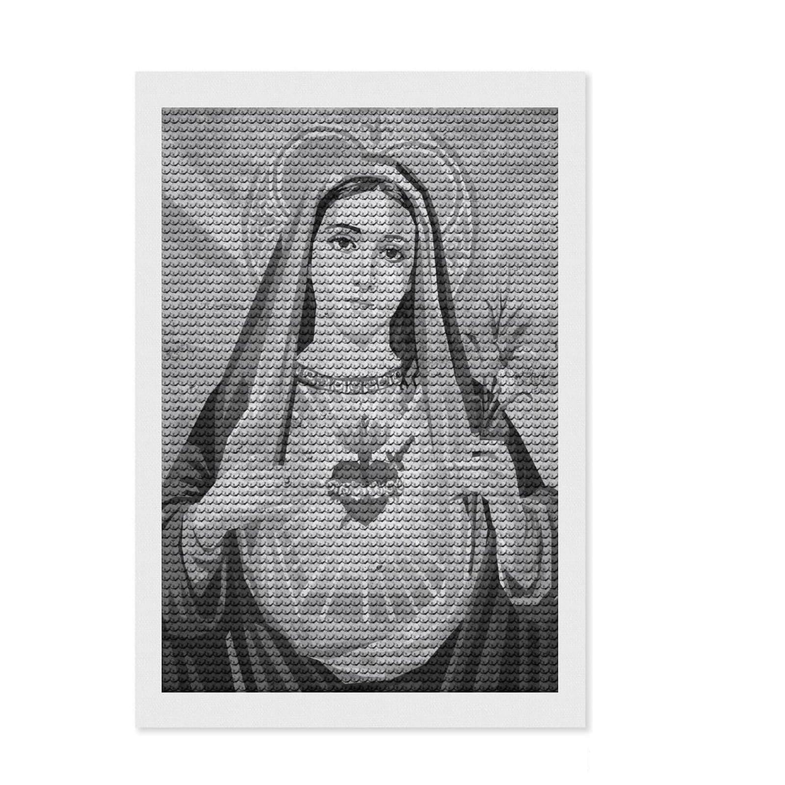 Junmoney Maria Diamond Art Kit 8"x12", Home Decoration, Relaxing DIY, Modern Decor, Holiday Gift Idea, Creative Gift Idea