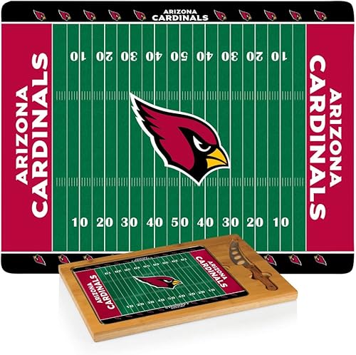 Vista 27 de PICNIC TIME NFL Football Field Icon - Juego de tabla de cortar y cuchillos con parte superior de vidrio, (Parawood y bambú)