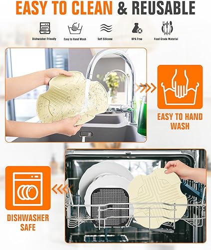 Miniatura 3 de 2 PCS Salvamanteles de Silicona para Freidora de Aire y Protector contra Salpicaduras para Ninja Crispi, Alfombrilla Resistente al Calor para