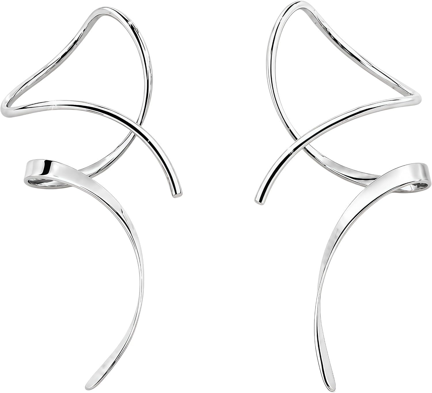 Earrings for Women Spiral Threader Earrings 925 Sterling Silver Earrings, Hand Curved Drop Earrings for Women, Suitable for Gifting, Perfect for Your Birthday Party, Christmas, Gifts