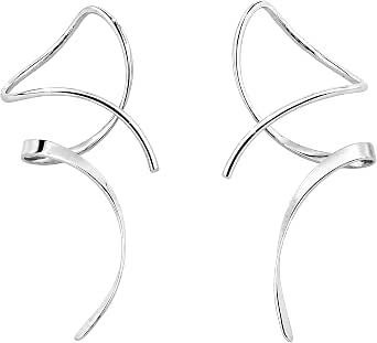 Earrings for Women Spiral Threader Earrings 925 Sterling Silver Earrings, Hand Curved Drop Earrings for Women, Suitable for Gifting, Perfect for Your Birthday Party, Christmas, Gifts - View 2