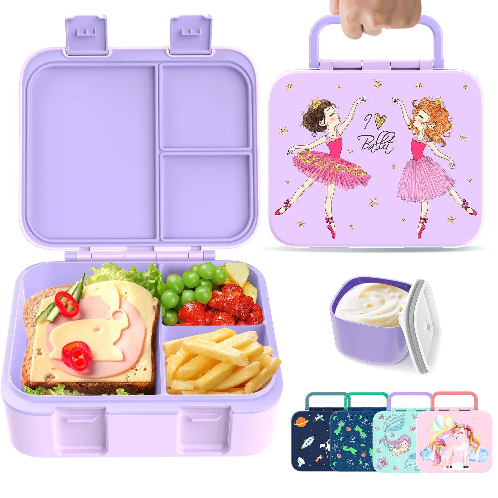 hombrima Kinder Lunch Box, Bento Box Food Storage Container mit Multi-Fächern für Jungen Mädchen Kinder Erwachsene Arbeitsschule