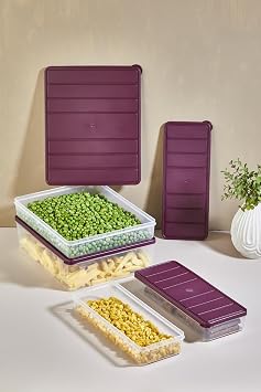 Selka Home Nora 4'lü 4 lt.+ 2,5 lt.+ 1,2 lt+1,2 lt Saklama Kabı AÇIK GRİ