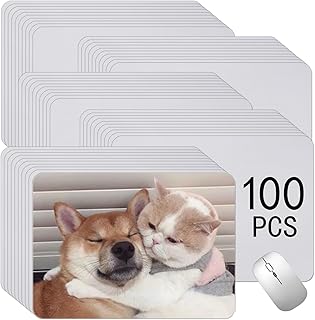 100 PCS White Mouse Pad for Heat Transfer, Bulk Mousepad for Heat Press Printing Crafts Custom Photos Non Slip Bottom 24x20x0.2CM