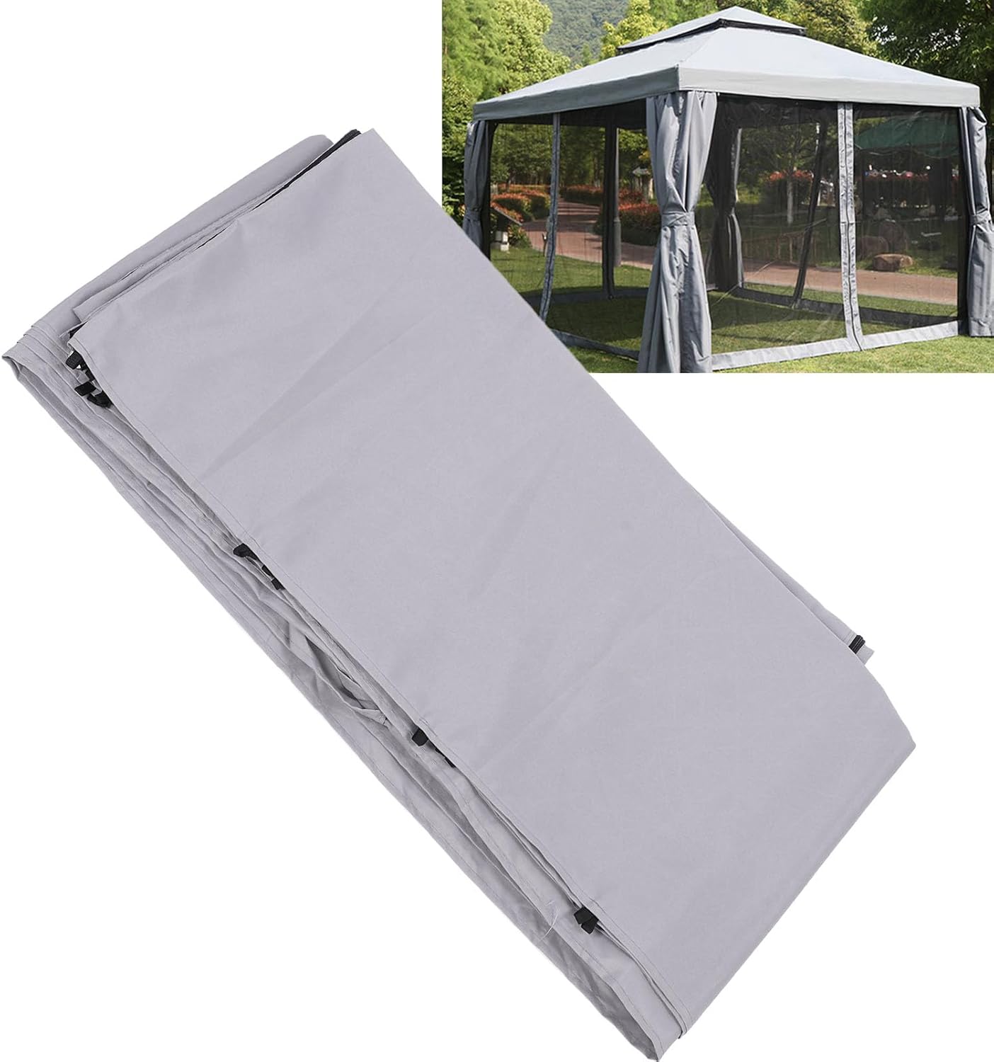 Heavy Duty Replacement Canopy Sidewalls 3x3m – & UV50+ Pop Up Gazebo Side Panels – Wind & Rain Screen for Garden, Patio, BBQ & Camping – Grey (3 * 4M)