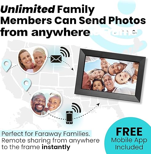 Miniatura 3 de PhotoSpring Marco de fotos digital WiFi de 10 pulgadas  Carga fotos familiares por correo electrónico, aplicación, web, USBSD  Un gran regalo  Fácil