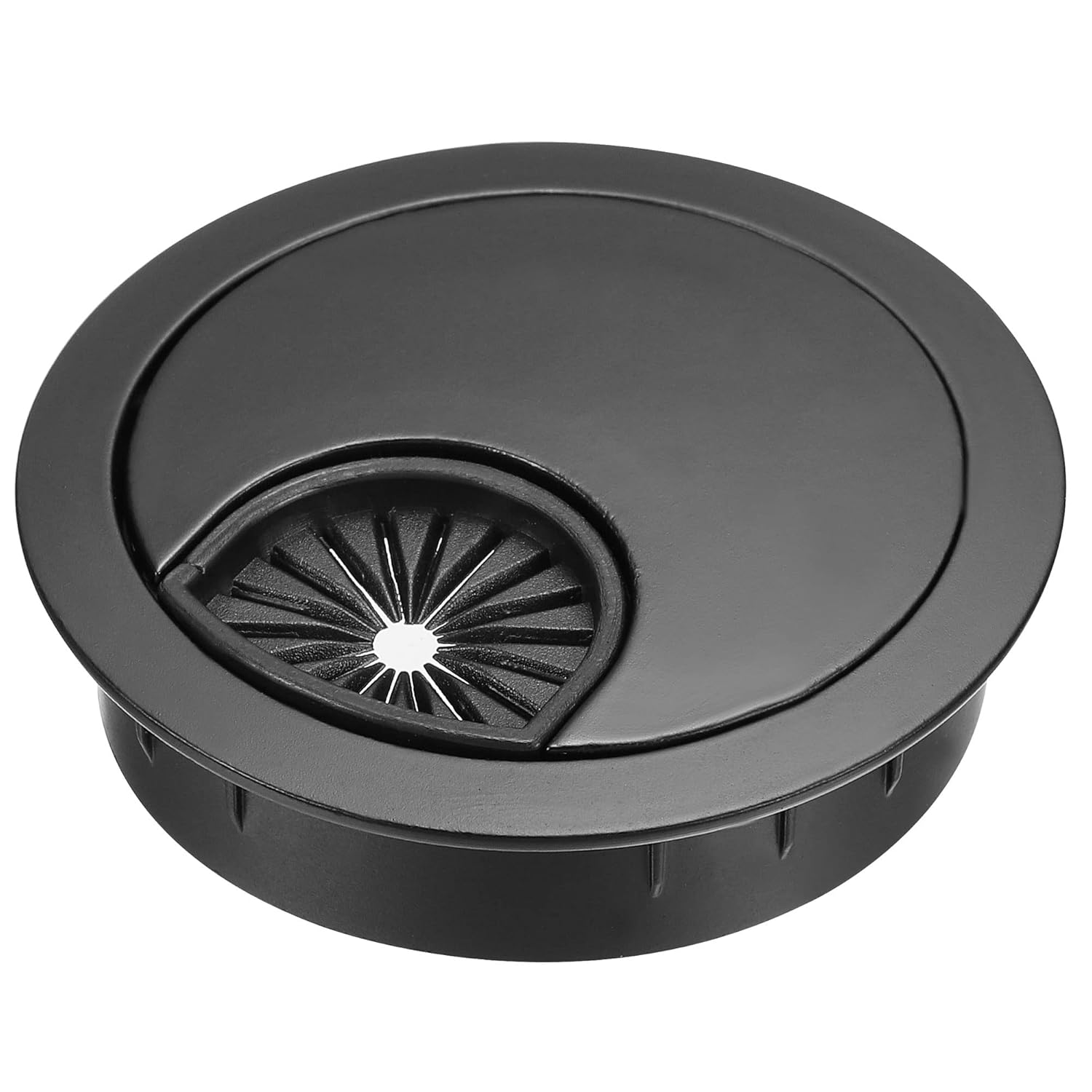 YOKIVE Desk Cable Hole Cover, Zinc Alloy Cord Raceway Great for Office, Home, Daily Use (50mm, Black)
