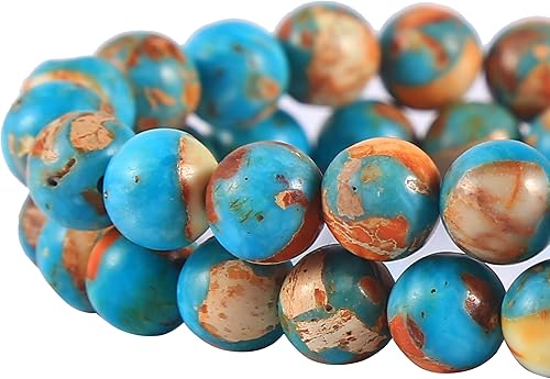 Miniatura 128 de Cuentas de jaspe imperial bicolor, 67 piezas de cuentas de piedra de 0.236 pulgadas (0.236 in), piedras preciosas sueltas, tamaño de agujero