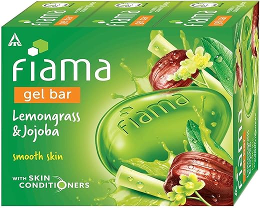 Fiama Gel Bar, Lemongrass And Jojoba for Smooth Skin, With Skin Conditioners For Moisturized Skin, 375g (125g – Pack of 3), Soap for Women & Men,…