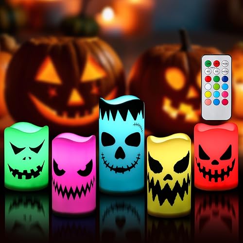 Baquler 5 velas votivas sin llama de Navidad de 4, 5, 6 pulgadas, 12 colores cambiantes con temporizador remoto, velas LED para regalo para Navidad,