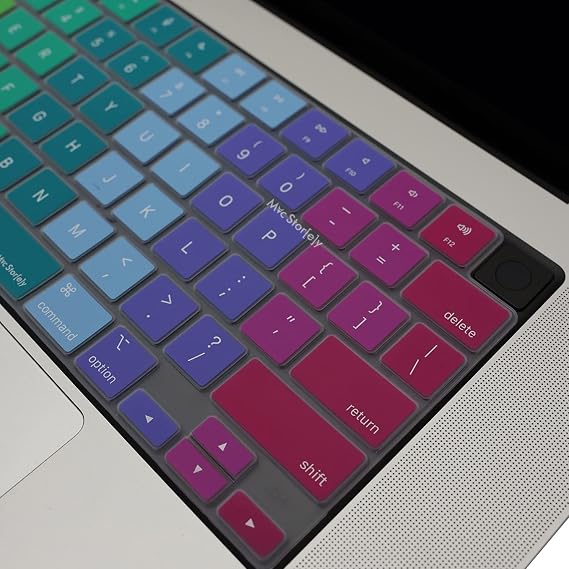 McStorey MacBook US İngilizce Klavye Koruyucu Amerikan Enter M1-M5 | A2681 A3113 A3240 A3449 A2941 A3241 A2442 A2779 A2992 A2485 A2991 | Keyboard Cover Touch ID Pembe Yeşil