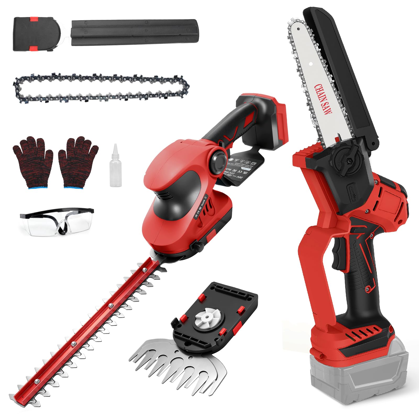 Motosega a batteria, tagliasiepi 3 in 1, compatibile con Milwaukee 18 V, senza batterie