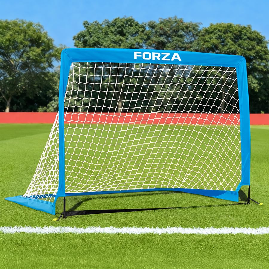 FORZA Square Pop-Up Football Goal [6 Sizes] (Sky Blue, 5ft x 3.5ft, Single Goal)