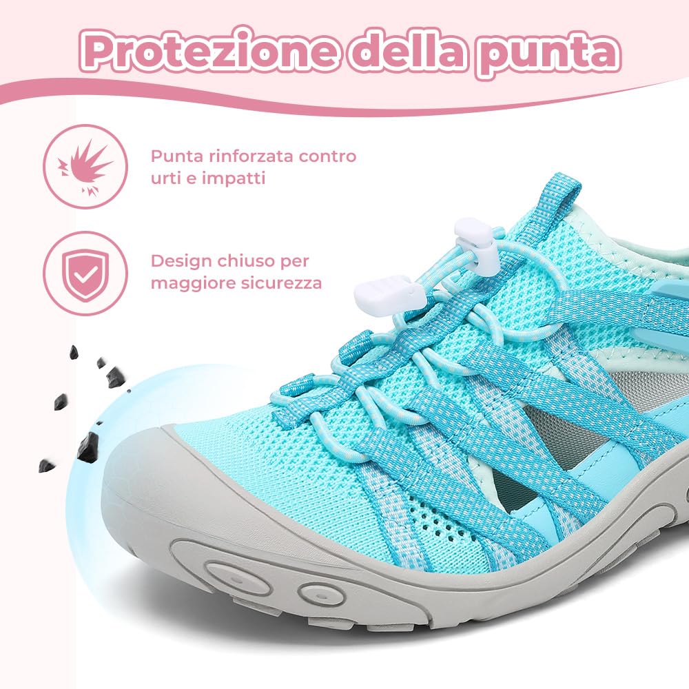 Mishansha Sandali da Trekking Donna Traspiranti e Antiscivolo, Sandali da Escursionismo Comodi e Chiusi, Taglie 36-42