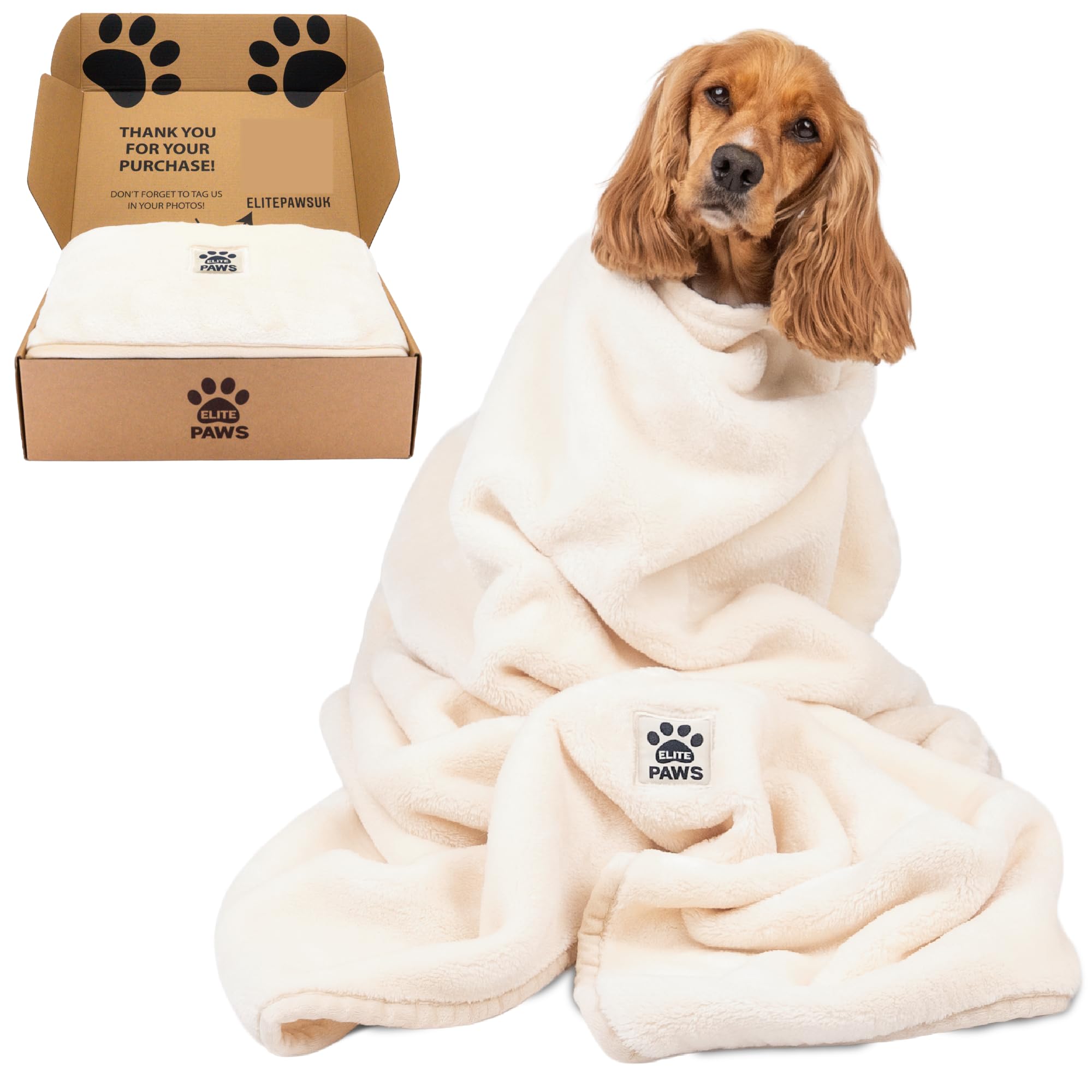 Couverture pour grand chien Elite Paws : offrez un cocon de douceur polaire crème