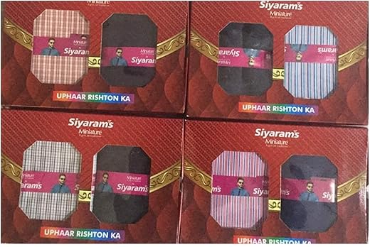 Siyaram's Mens Unstitched Poly Cotton Shirt & Polyester Viscose Trouser Fabrics Combo Gift Pack of 4