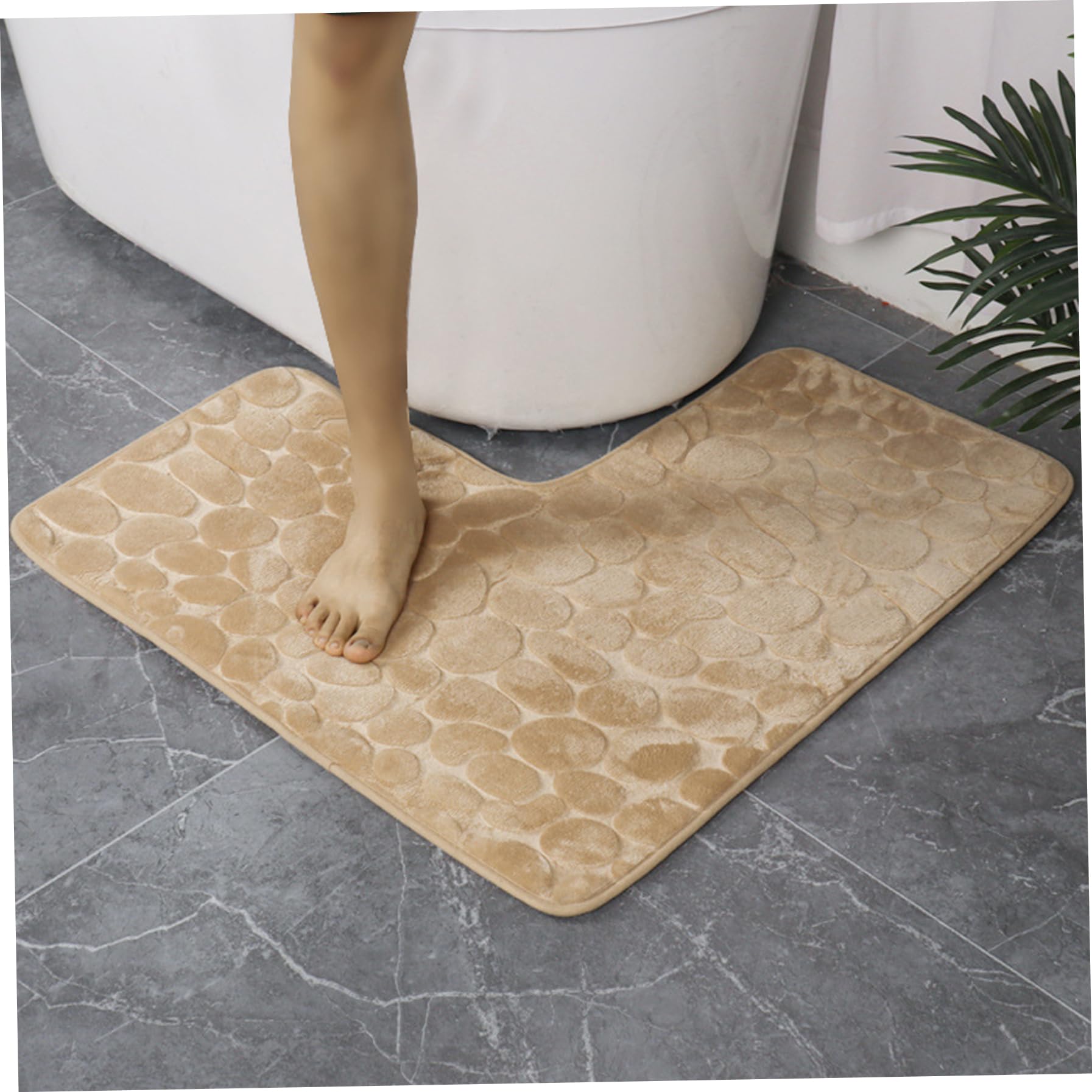 Tapis de douche d'angle ultra absorbant et lavable avec envers antidérapant