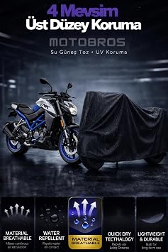 Motobros Motosiklet Branda CF Moto 250 NK ile Uyumlu, Siyah, Su Ge irmez, Dayan kl  Kuma