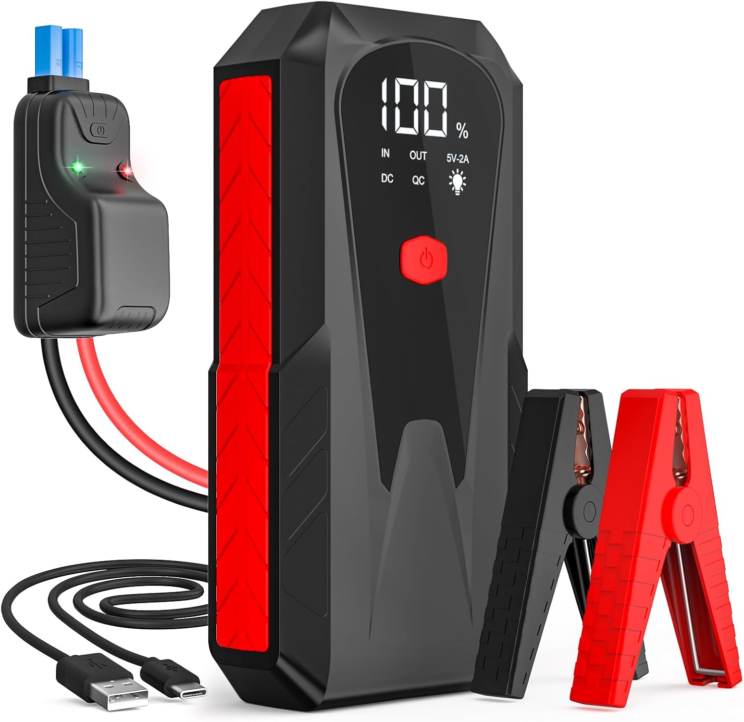 Honszex Jump Starter Power Pack, 1200A 12800mAh Car Battery Booster
