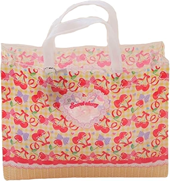 Amazon Co Jp マチアリビーチバッグ 女の子 チェリー 名前ホルダー付き スポーツ アウトドア