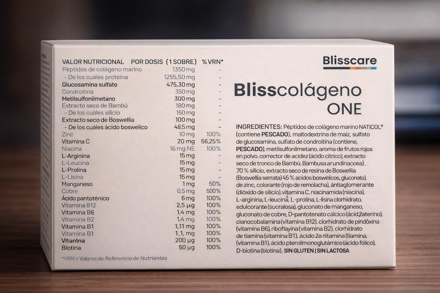 BlissColágeno One – Colágeno Marino Naticol® con Glucosamina, Condroitina y MSM | Colágeno Hidrolizado para Articulaciones | Complemento Alimenticio en Sobres | 30 dosis