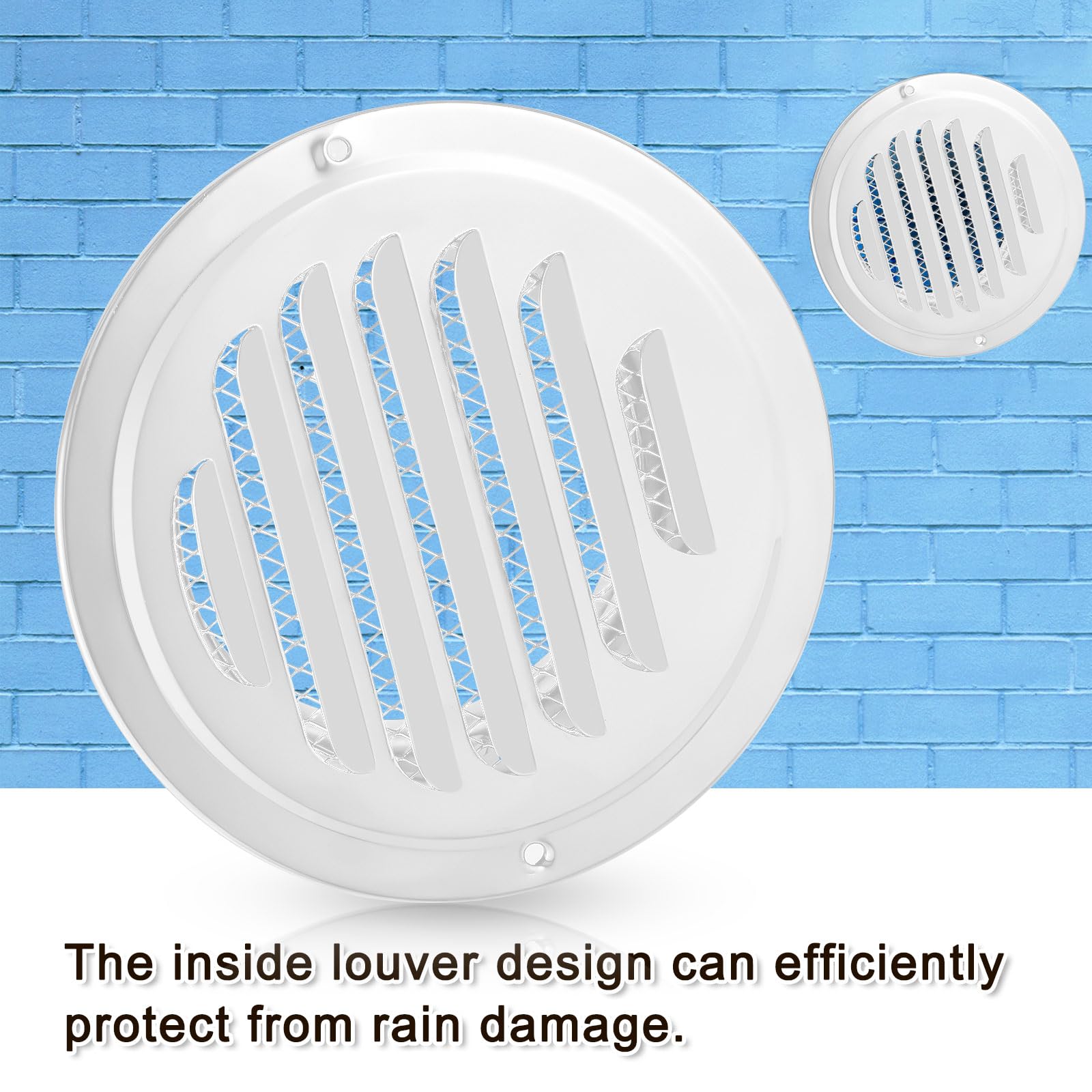 Zonon Paquete de 4 cubiertas de ventilación de salida de aire de acero inoxidable de 6 pulgadas a granel para secadora de techo con malla de pantalla para rejilla de ventilación exterior de pared de