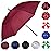 MRTLLOA Automatic Open Golf Umbrella, Extra-Large Oversized Double Canopy Vented Windproof Waterproof Stick Rain Golf Umbrellas for Men and Women (Burgundy/62 inch)