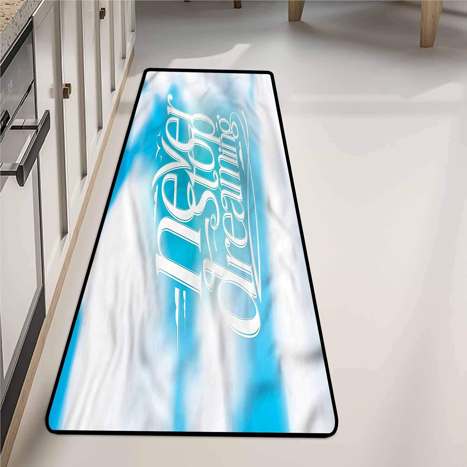 Bathroom Runner Rug 24 x 72 Inch, Quote Aqua Inspirational Art Slip ...