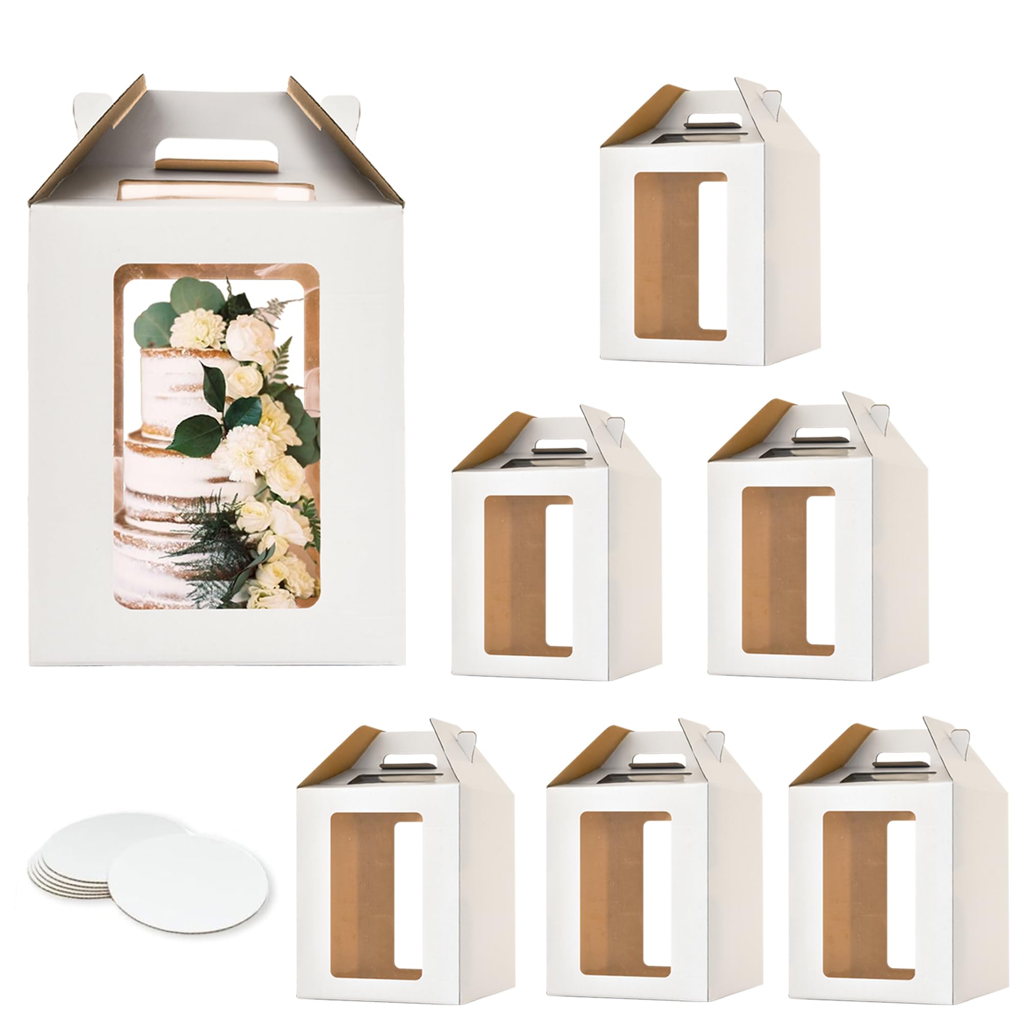 6 Pack Tri-Handle Tall Cake Boxes With Windows In 2 Iceland - View #9