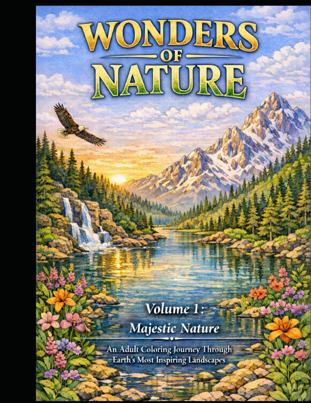 Wonders of Nature: An Adult Coloring Book Featuring Beautiful Landscapes for Relaxation, Stress Relief, and Mindfulness