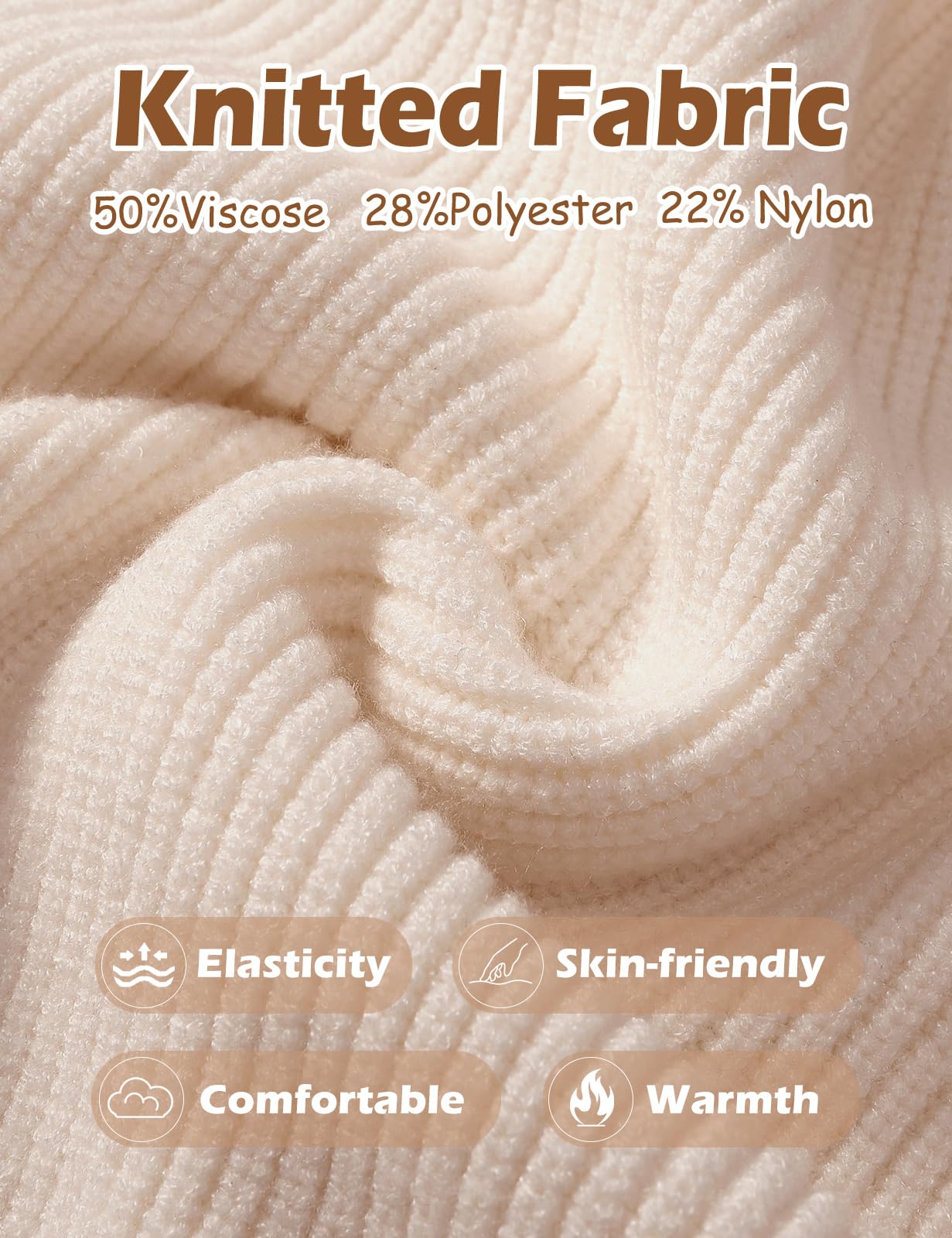 Vijamiy Maglione Donna Collo Rotondo Maglia Moda e Tempo Libero Sweatshirt Elegante Maglione Cashmere Pullover Autunnale Invernale Maglione Caldo